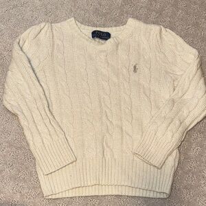 Polo Ralph Lauren Cream Sparkle Cable Knit Sweater